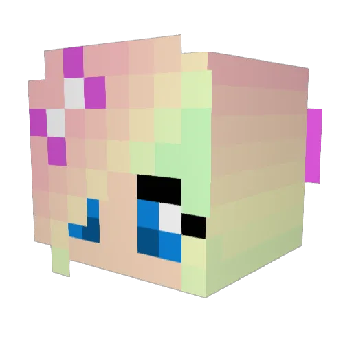 ItzJulie Minecraft avatar head, 3D render