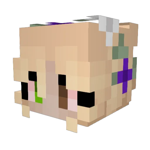 ItzKelsey Minecraft avatar head, 3D render