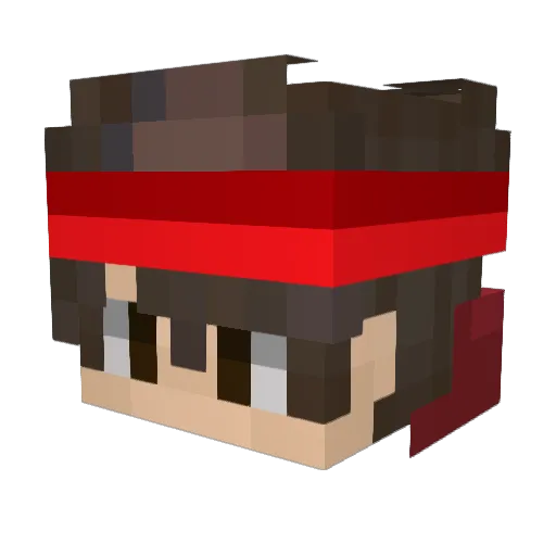 ItzM7MDx_ Minecraft avatar head, 3D render