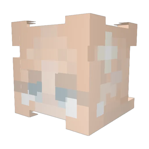 ItzShelly Minecraft avatar head, 3D render