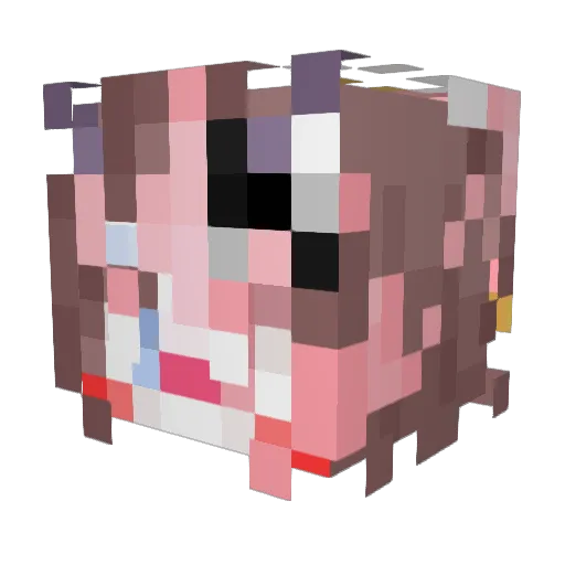 ItzShortieChan Minecraft avatar head, 3D render
