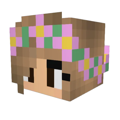 ItzaMia Minecraft avatar head, 3D render