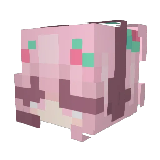 ItzredteaQAQ Minecraft avatar head, 3D render