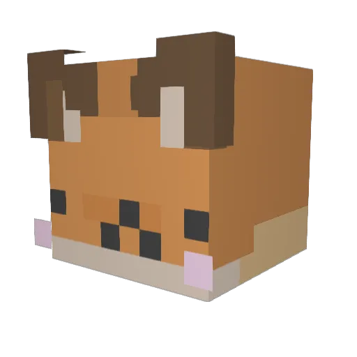 ItzzFoxyVolpe Minecraft avatar head, 3D render