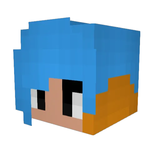 ItzzMudkip Minecraft avatar head, 3D render