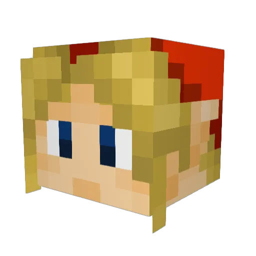 Iubdou Minecraft avatar head, 3D render