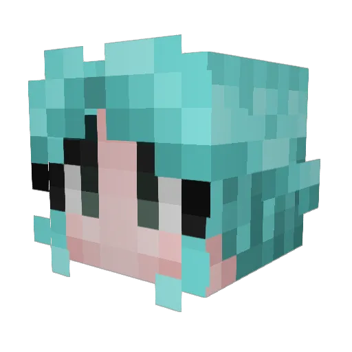 Iunic Minecraft avatar head, 3D render
