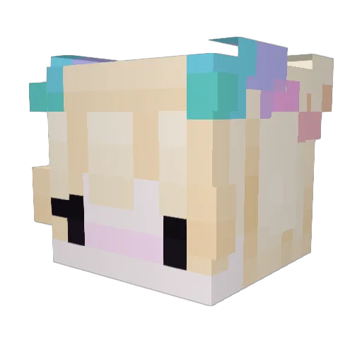 Iuvu Minecraft avatar head, 3D render