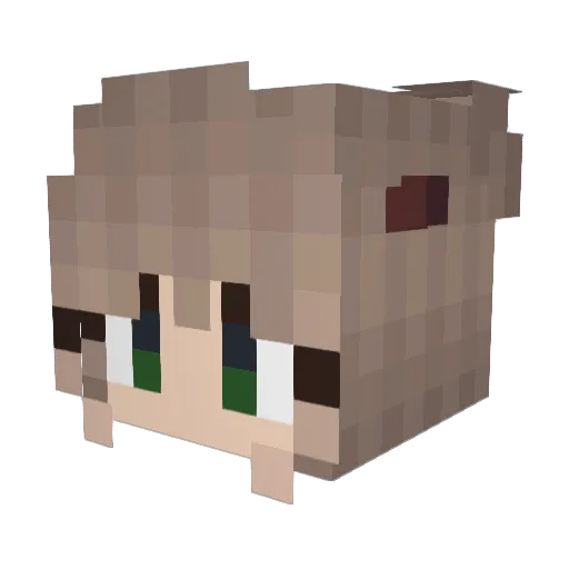 Ivelinne Minecraft avatar head, 3D render