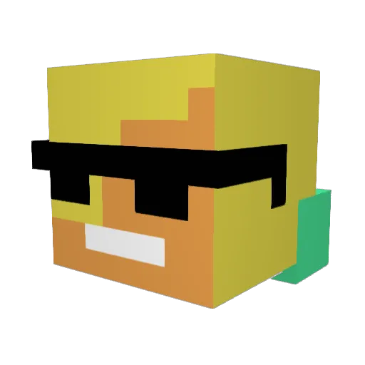 IvernOp Minecraft avatar head, 3D render
