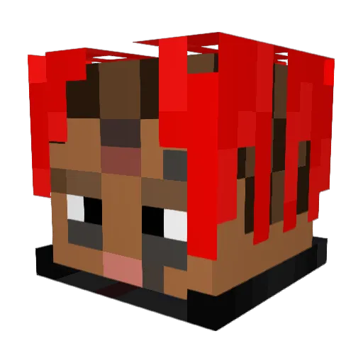 Ivqstr Minecraft avatar head, 3D render