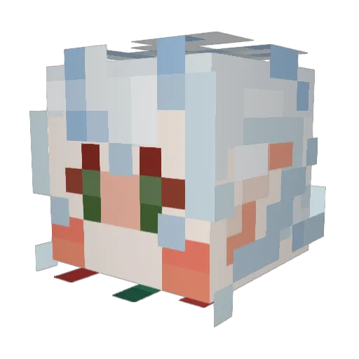 Ivril Minecraft avatar head, 3D render
