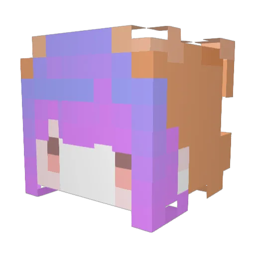 Ivy_chang Minecraft avatar head, 3D render