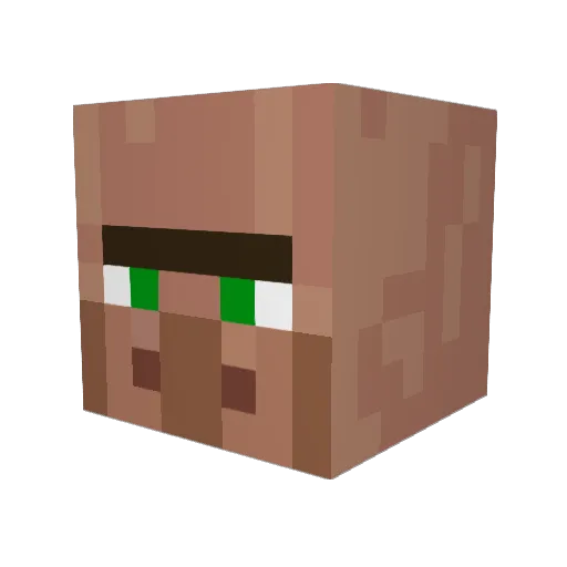 Iwagai Minecraft avatar head, 3D render