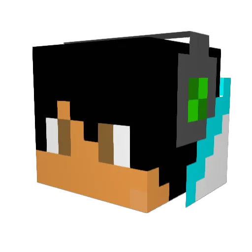 Iwanbob Minecraft avatar head, 3D render