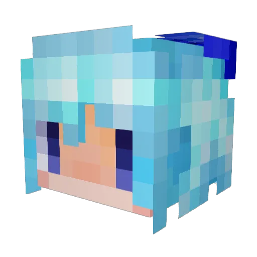 Iwasimizu_ Minecraft avatar head, 3D render