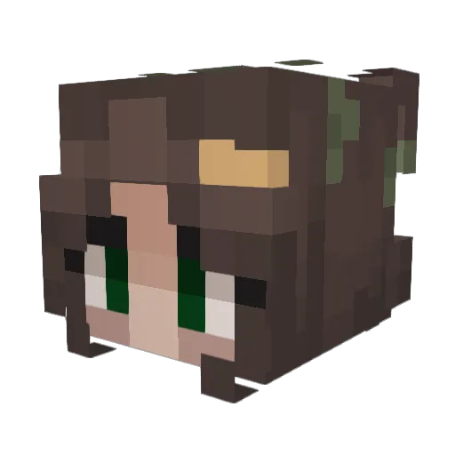 Iwi Minecraft avatar head, 3D render