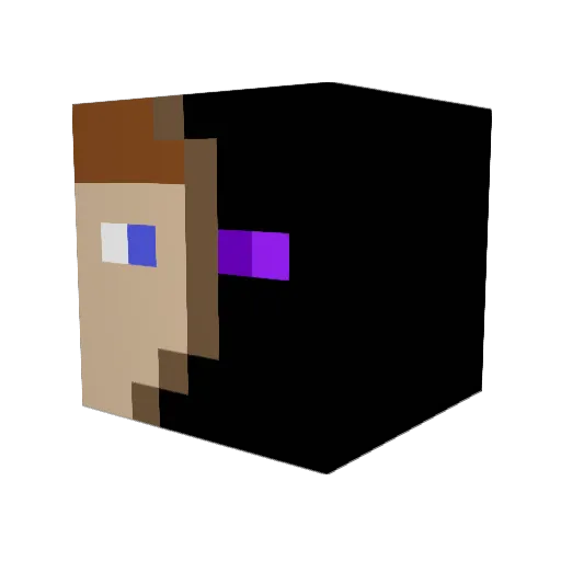 IxBxNegative Minecraft avatar head, 3D render