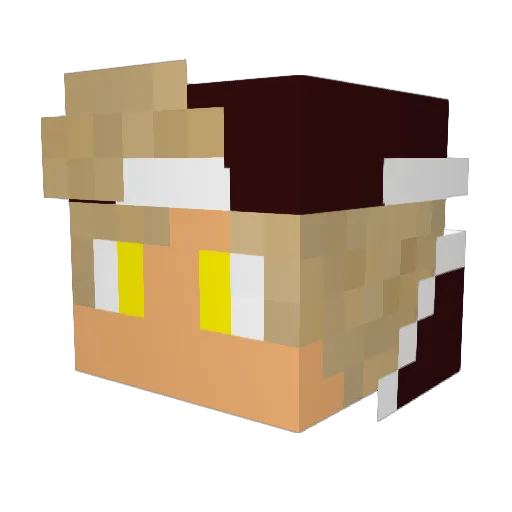 Ixpor Minecraft avatar head, 3D render
