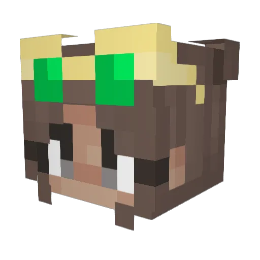 Ixrosa Minecraft avatar head, 3D render