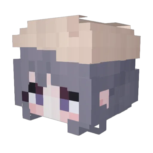 Iyeing Minecraft avatar head, 3D render