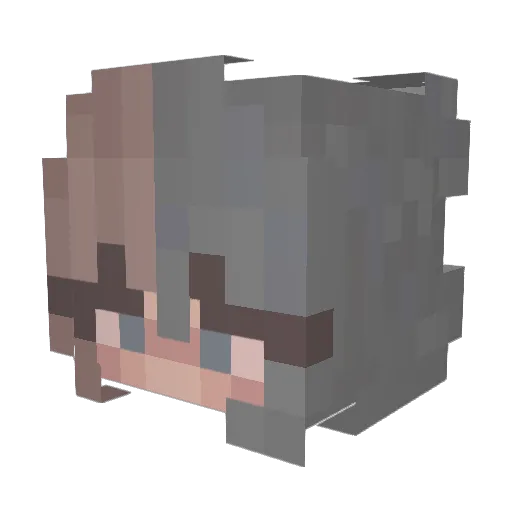 IzaaWolf Minecraft avatar head, 3D render