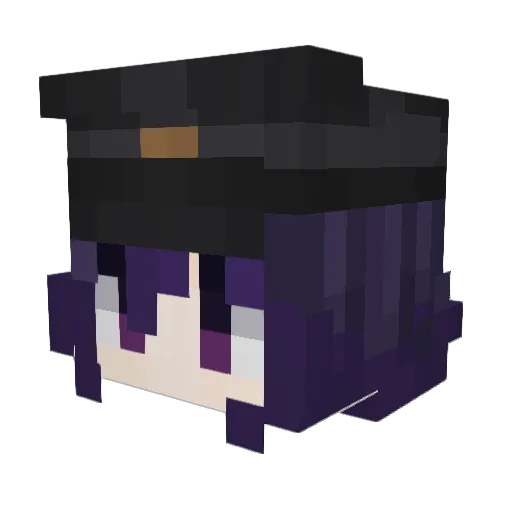 Izanagiterasu Minecraft avatar head, 3D render