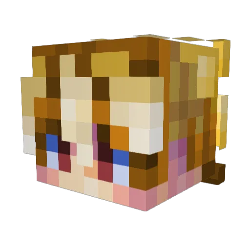 Izanu34 Minecraft avatar head, 3D render