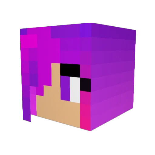 Izme Minecraft avatar head, 3D render