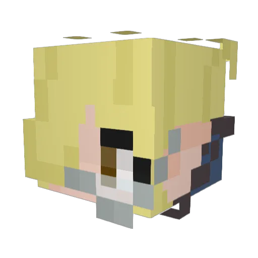 Izmouse Minecraft avatar head, 3D render