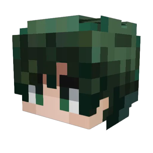 Izukuuuuu Minecraft avatar head, 3D render