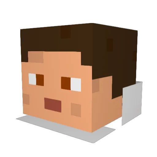 Izumi8O Minecraft avatar head, 3D render