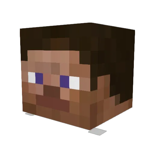 Izycream Minecraft avatar head, 3D render