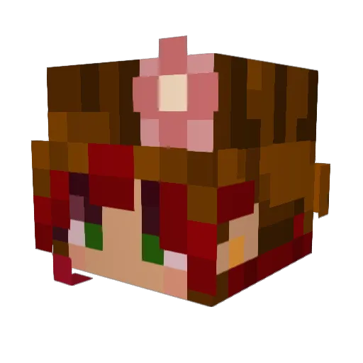 IzzlyRosely Minecraft avatar head, 3D render