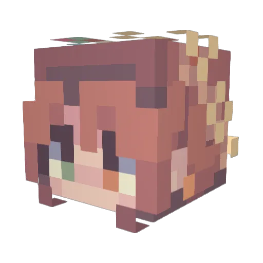 IzzyBean_ Minecraft avatar head, 3D render