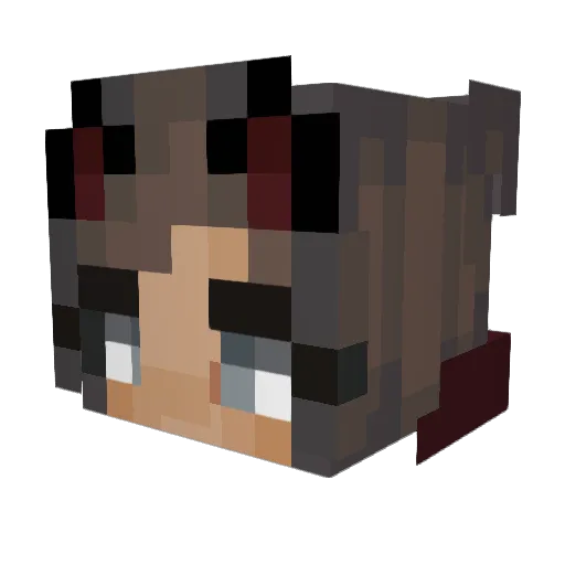 IzzyBits Minecraft avatar head, 3D render