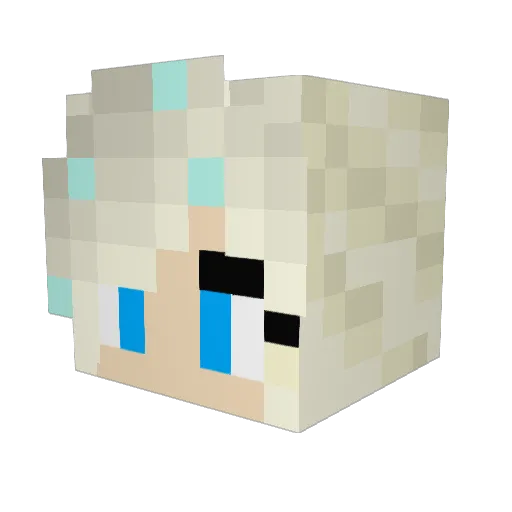 IzzyFlo Minecraft avatar head, 3D render