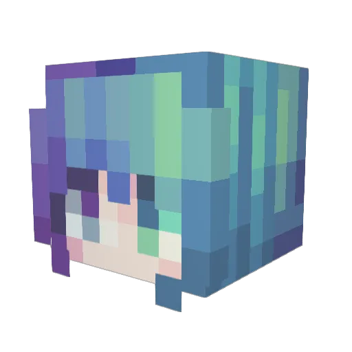 IzzyManana Minecraft avatar head, 3D render