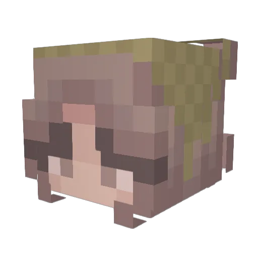 IzzyOuu Minecraft avatar head, 3D render
