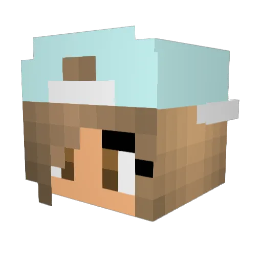 IzzyWhizzyBlue Minecraft avatar head, 3D render