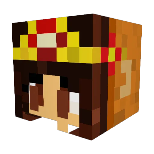 Izzyala Minecraft avatar head, 3D render