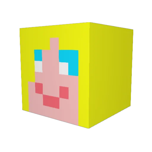 Izzybeemei Minecraft avatar head, 3D render