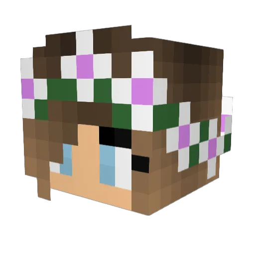 Izzyizzybellbell Minecraft avatar head, 3D render