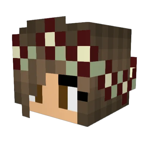 Izzysbells Minecraft avatar head, 3D render