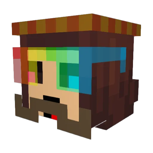 J055Y_ Minecraft avatar head, 3D render