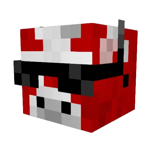 J0K33R Minecraft avatar head, 3D render