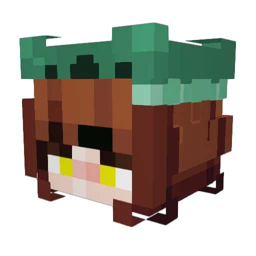 J14_07B Minecraft avatar head, 3D render