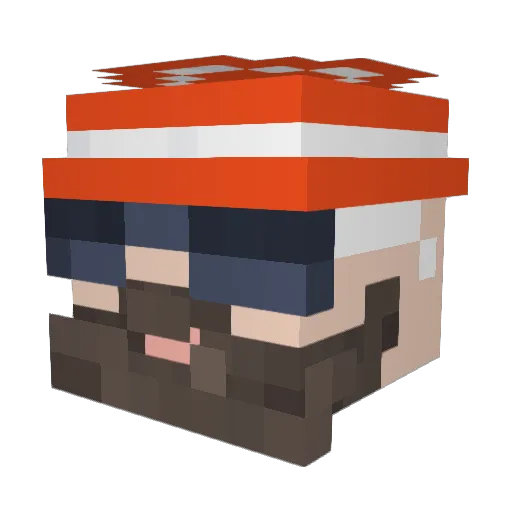 J1MSKU Minecraft avatar head, 3D render