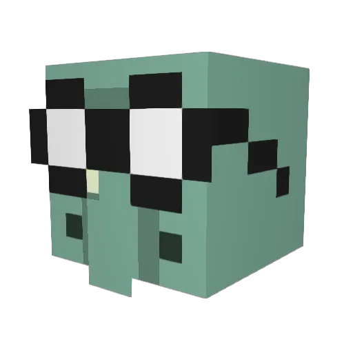 J1N00 Minecraft avatar head, 3D render