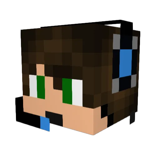 J1RI_ Minecraft avatar head, 3D render